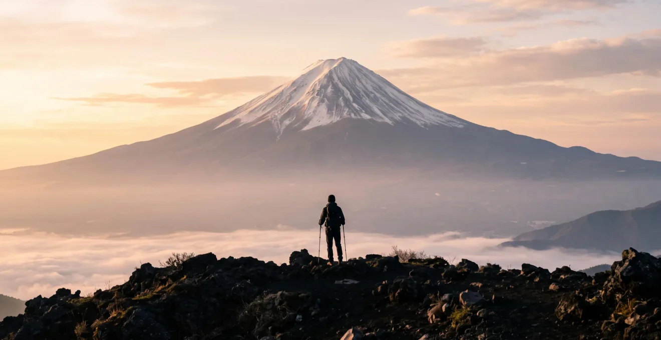 Le Mont Fuji au lever du jour, entre ascension et contemplation