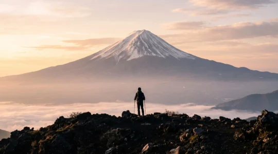 Le Mont Fuji au lever du jour, entre ascension et contemplation